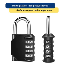 Cadeado 40mm com Senha de 4 Dígitos – Segurança Forte para Portão, Armário, Academia e Bicicleta