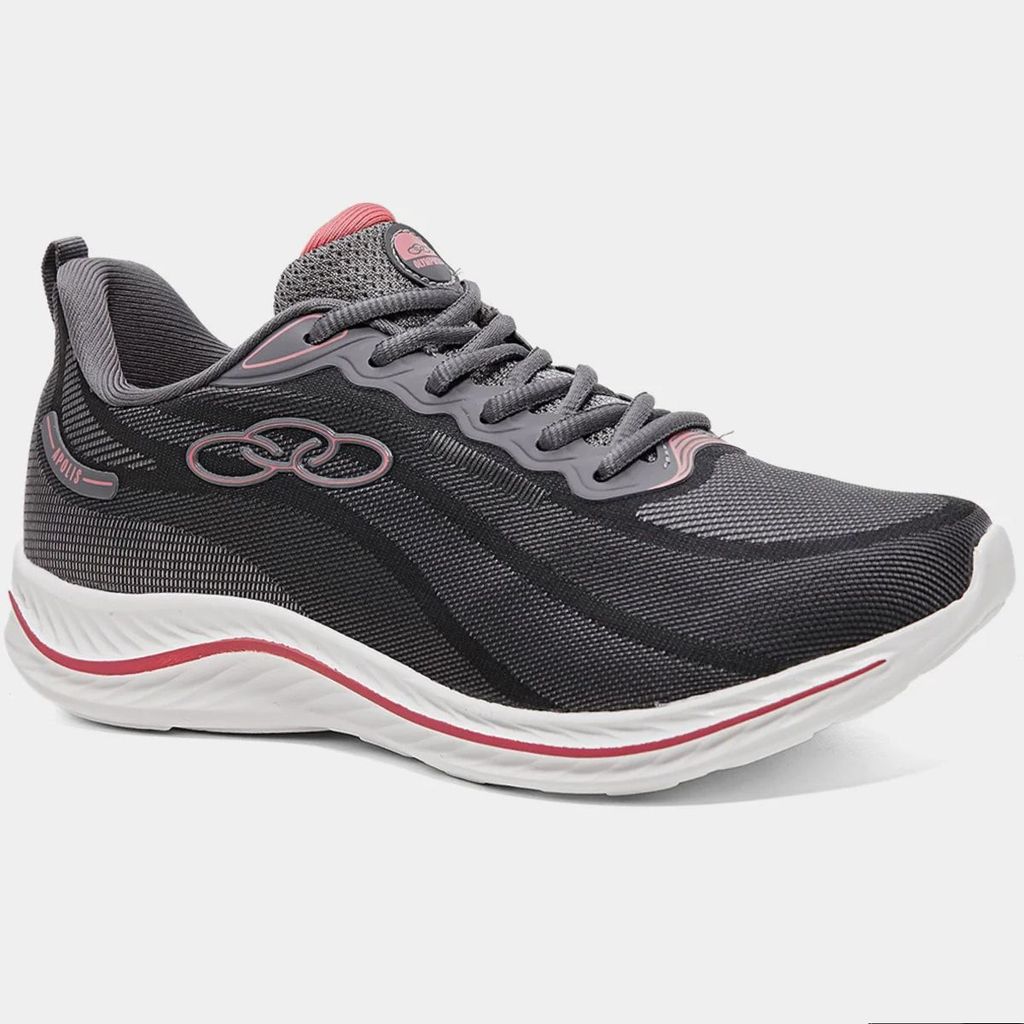 Tênis Olympikus Apolis Feminino - Chumbo e Rosa