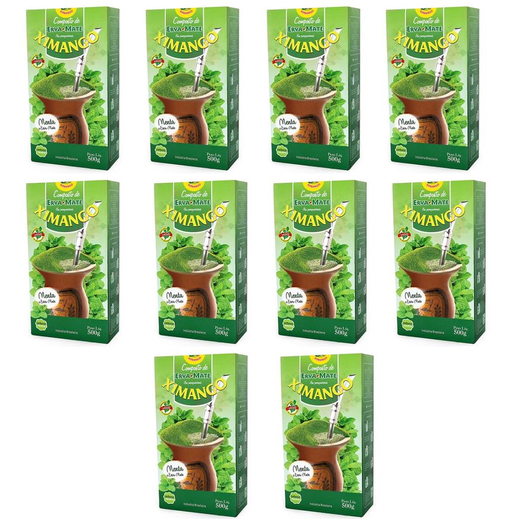Conjunto 10 Erva-mate 500g Chimarrão Composta Ximango Menta