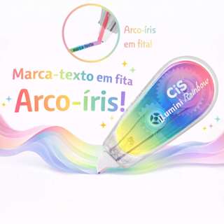 Marca Texto em Fita Arco-Íris CIS Lumini Rainbow 5mm x 3m Pastel em Oferta na Shopee