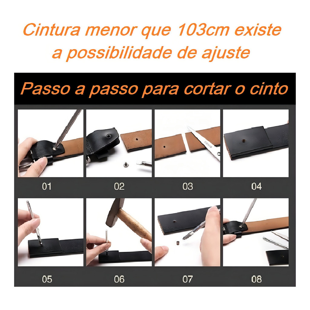 Cintos Masculino Feminina Jeep Couro Legitimo 125cm — imagem 2 de 2