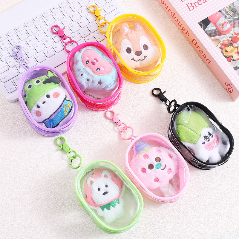 10CM PVC Transparente Saco De Boneca De Pelúcia Bolsa De Armazenamento De Figura De Ação , Exibição De Brinquedo Moedas