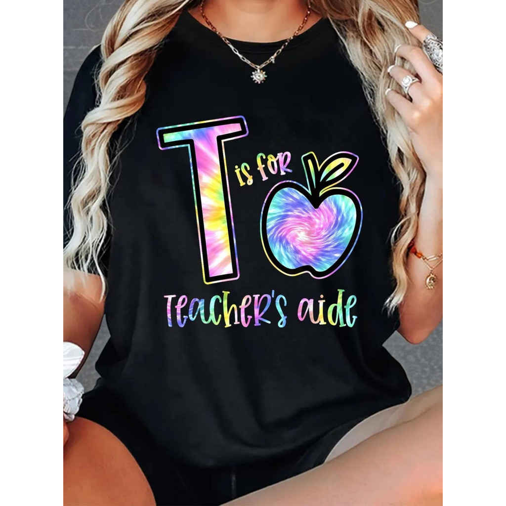 Camiseta Feminina Professor Alfabeto Educativo Vibrante Divertida Confortável Estilosa Moda Casual