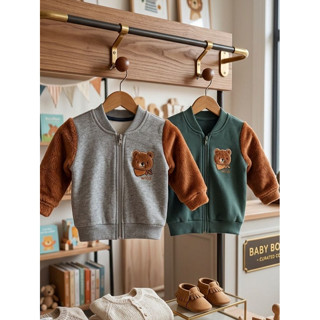 Casaco Moletom Bebê Peluciado Menino Urso Inverno Quentinho Blusa de Frio Infantil Zíper em Oferta na Shopee