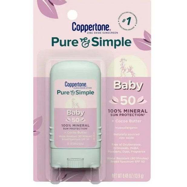 Protetor Coppertone Baby Pure &amp; Simple Stick Fps50 13.9g - EUA