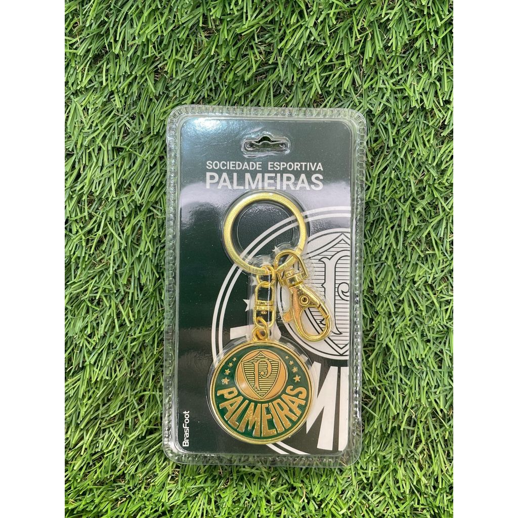 Chaveiro Oficial Time Escudo Palmeiras Dourado Fecho Mosquetão Chave Carro Presente Premium
