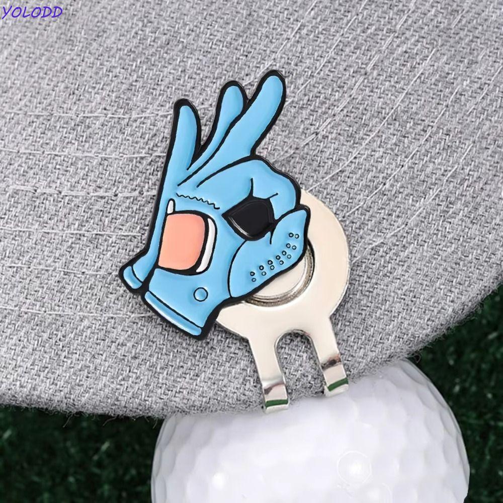 Clipe Para Boné De Golfe YOLODD , Marca De Bola Com Padrão De Desenho Animado OK , Borda Decorativa Facilmente Anexar Ma