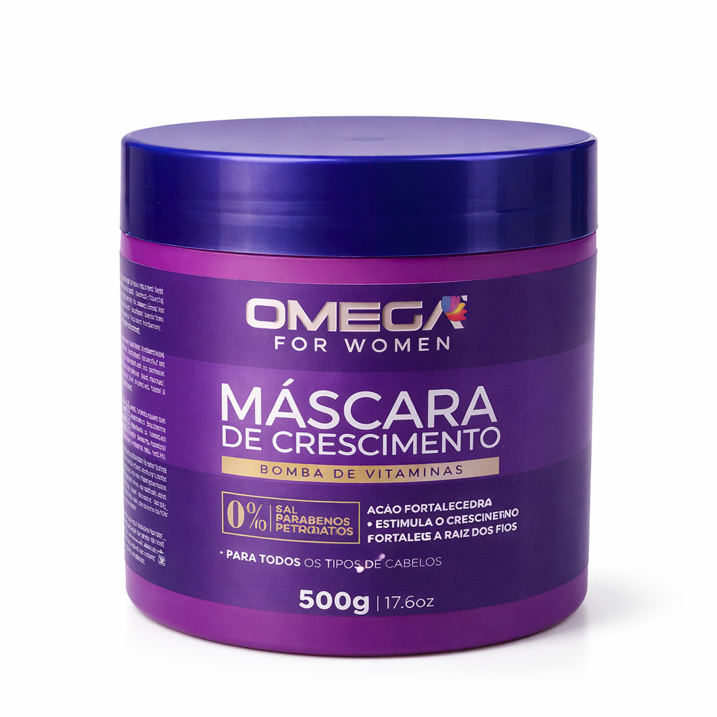 Máscara Capilar Bomba de Vitaminas Omega Hair 500g – Crescimento, Força e Hidratação