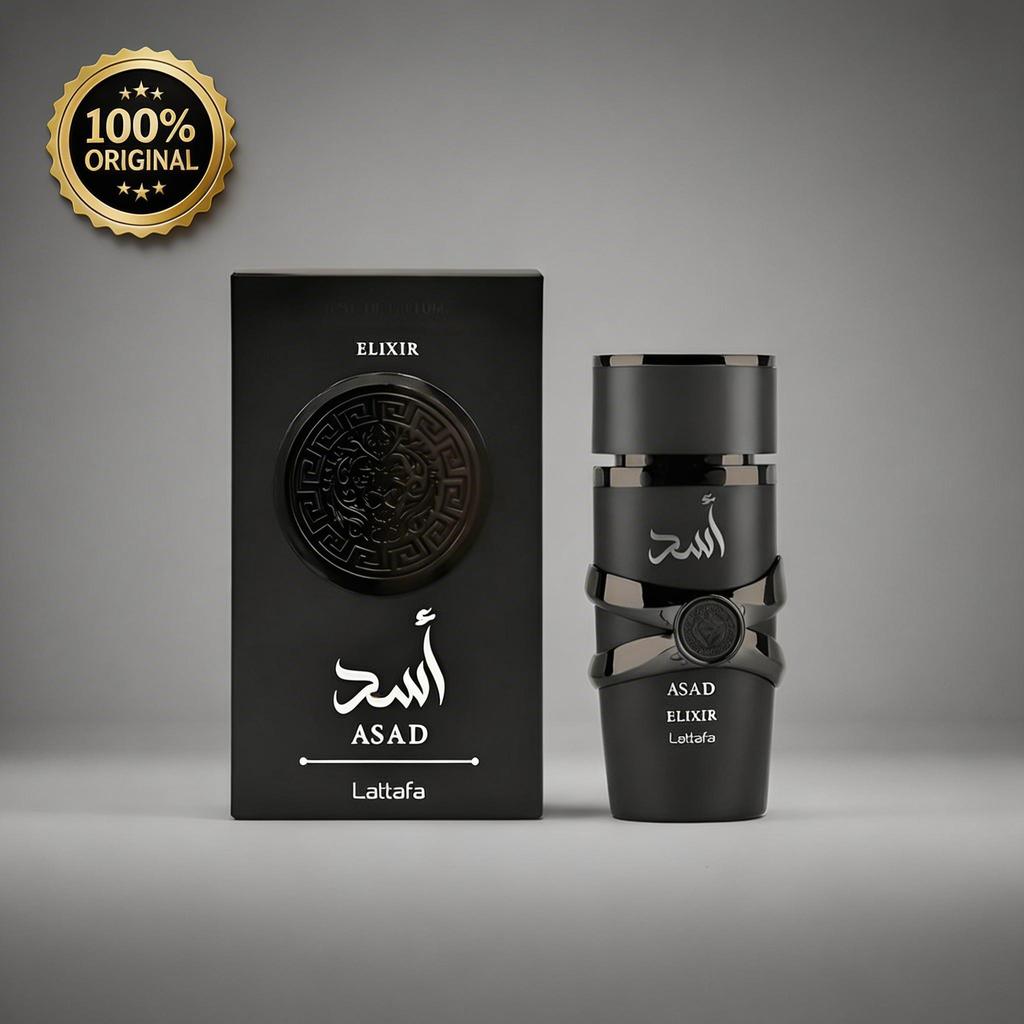 Perfume Árabe Lattafa Asad Elixir EDP 100ml Masculino Original – Intenso e Sofisticado