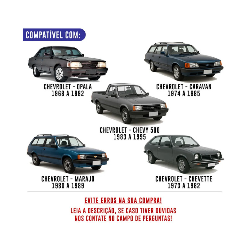 Tampa Radiador Opala Caravan 4cc 6cc Chevette Todos Até 1984