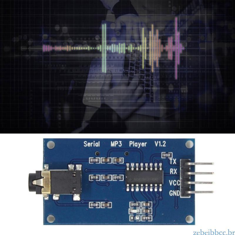 zebeibbcbr YX5300 UART TTL Controle MP3 Módulo Reprodutor Música Suporte MP3 Para Acessório Automação Navegação