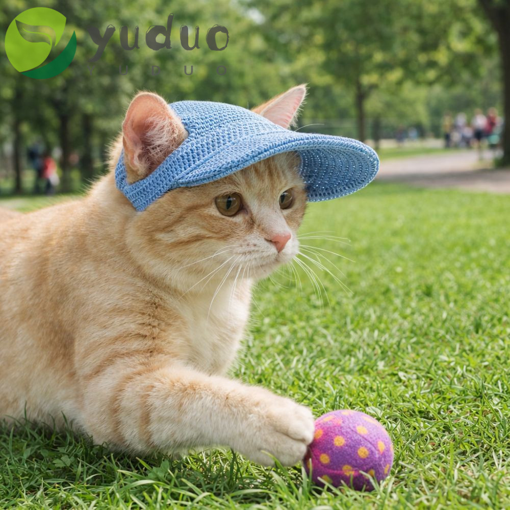 YUDUO Chapéu De Sol Para Animais De Estimação , Com Viseira Ajustável Respirável Cães , Furos As Orelhas , Proteção Sola