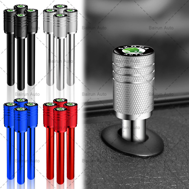 1/4 Pçs Liga Maçaneta Segura Da Porta Do Carro Fechadura Interior Tampa Anticorrosão Para Skoda Octavia Fabia Rapid Yeti