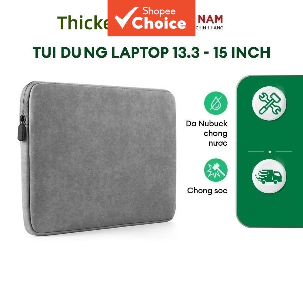 Capa para Laptop de Couro de Cordeiro com Interior de Pelúcia Acolchoado Antichoque para Tablets e Laptops de 13,3-14,9