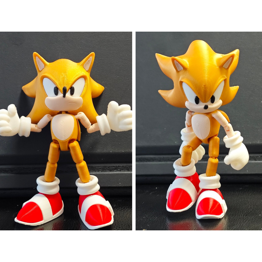 Boneco Super Sonic Articulado – Edição Especial em Impressão 3D PLA