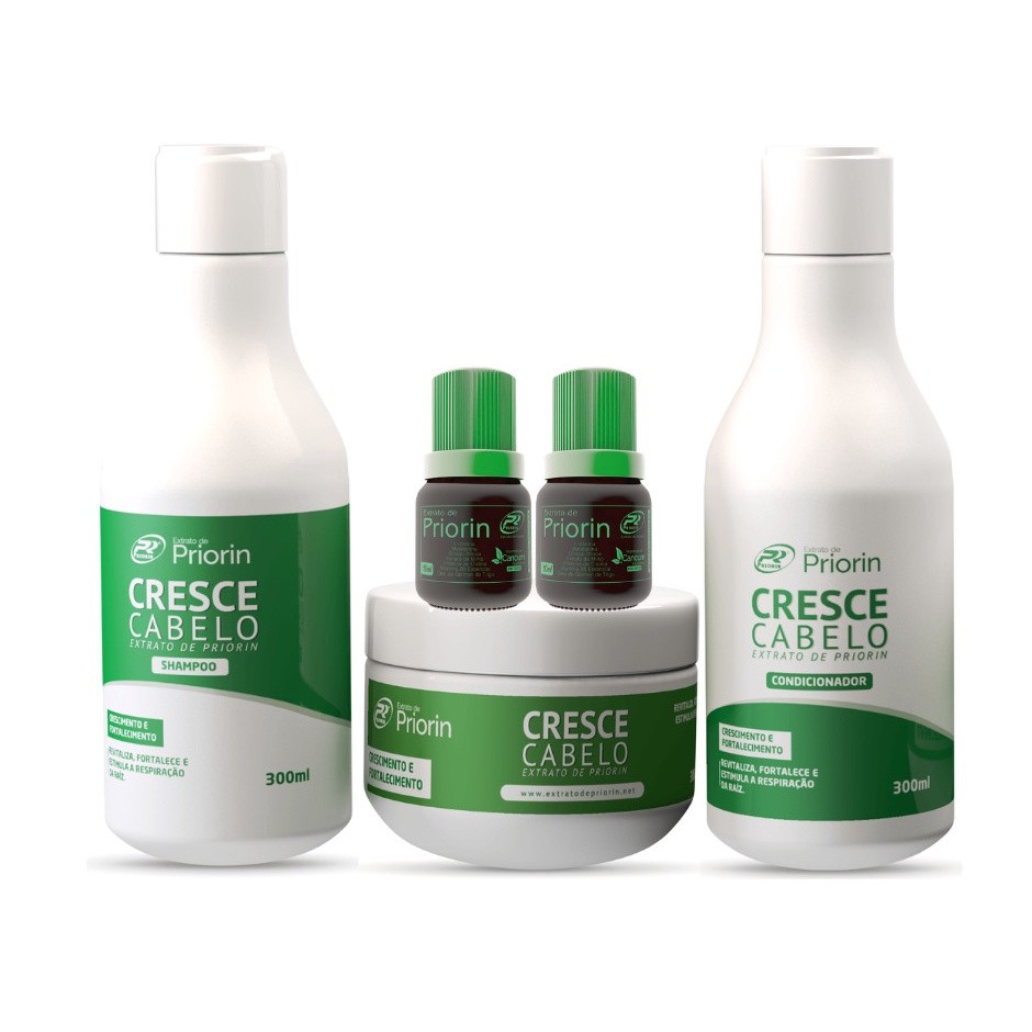 Crescimento Capilar - Extrato De Priorin Cresce Cabelo - Kit + 1 Tônico Antiqueda Fómula Exclusiva Envio imediato