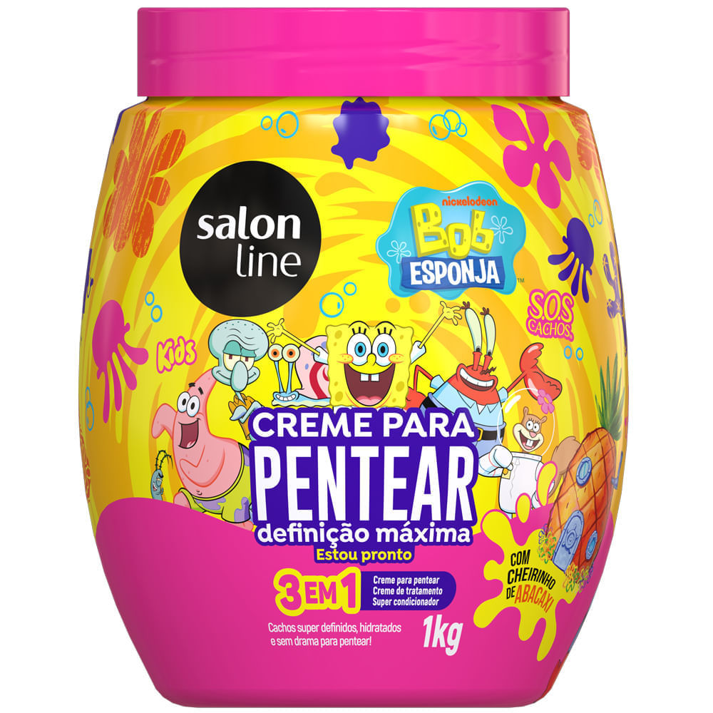 Creme Para Pentear Salon Line SOS Cachos Kids Bob Esponja 1kg em Oferta na Shopee