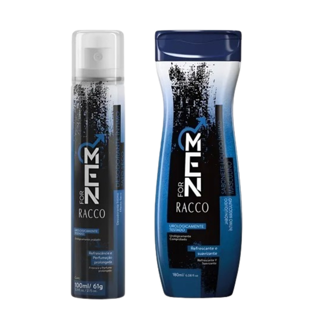 Kit Íntimo Masculino Sabonete Líquido 180mL + Desodorante 100mL For Men Racco