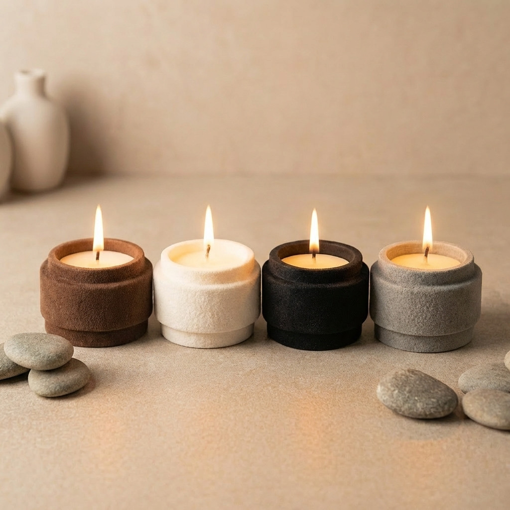 Imagem Kit Velas Aromáticas Decorativas Rústica Decoração Espaço Zen Massagem Banho Quarto Banheira Relaxante SPA