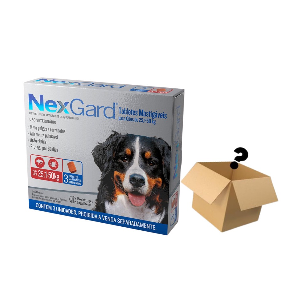 Nexgard Antipulgas Cães 25,1 A 50KG C/3 Comprimidos + Surpresa