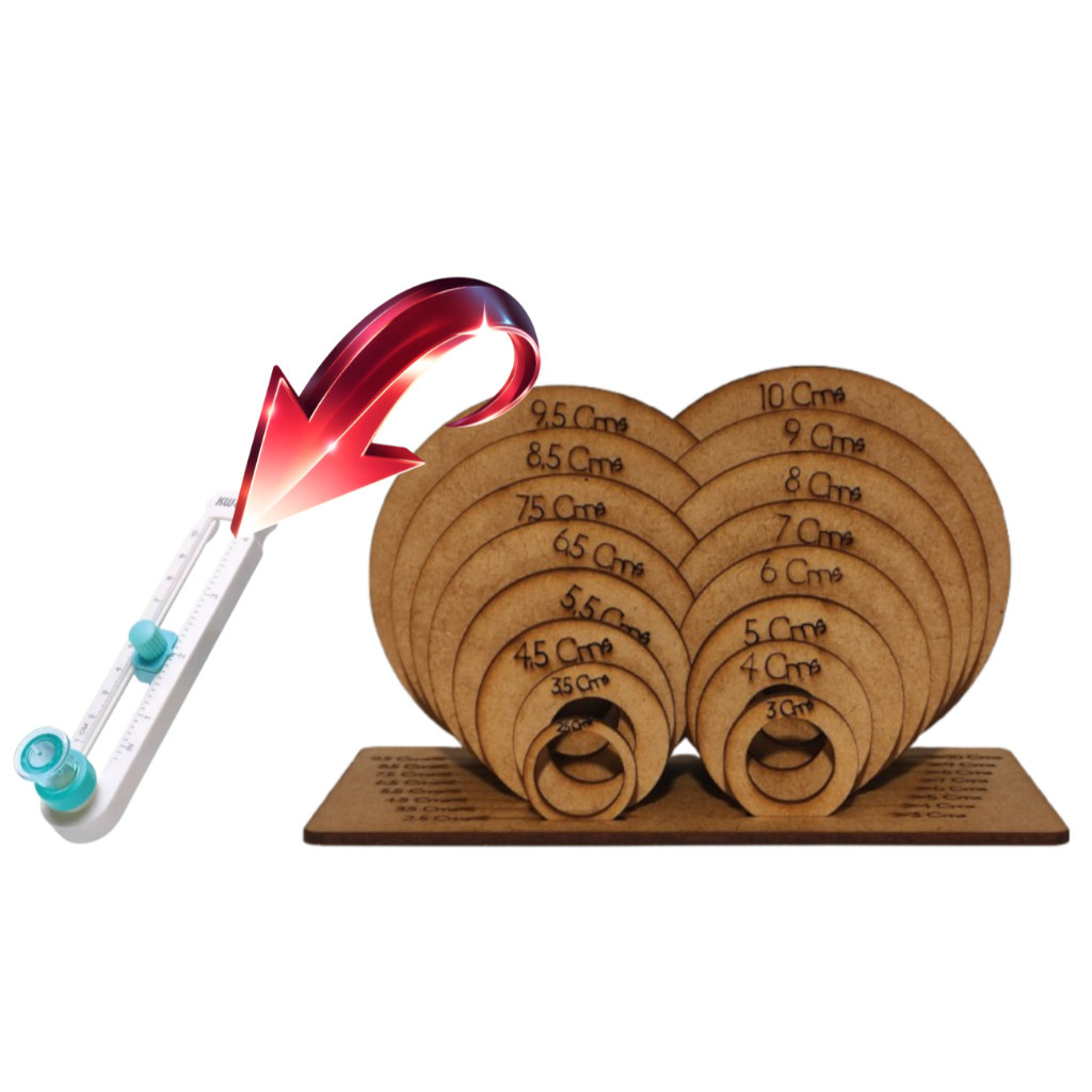 Kit Gabaritos para Cortador Circular KW-triO 16 Círculos de MDF para Adesivos Papel e Tags
