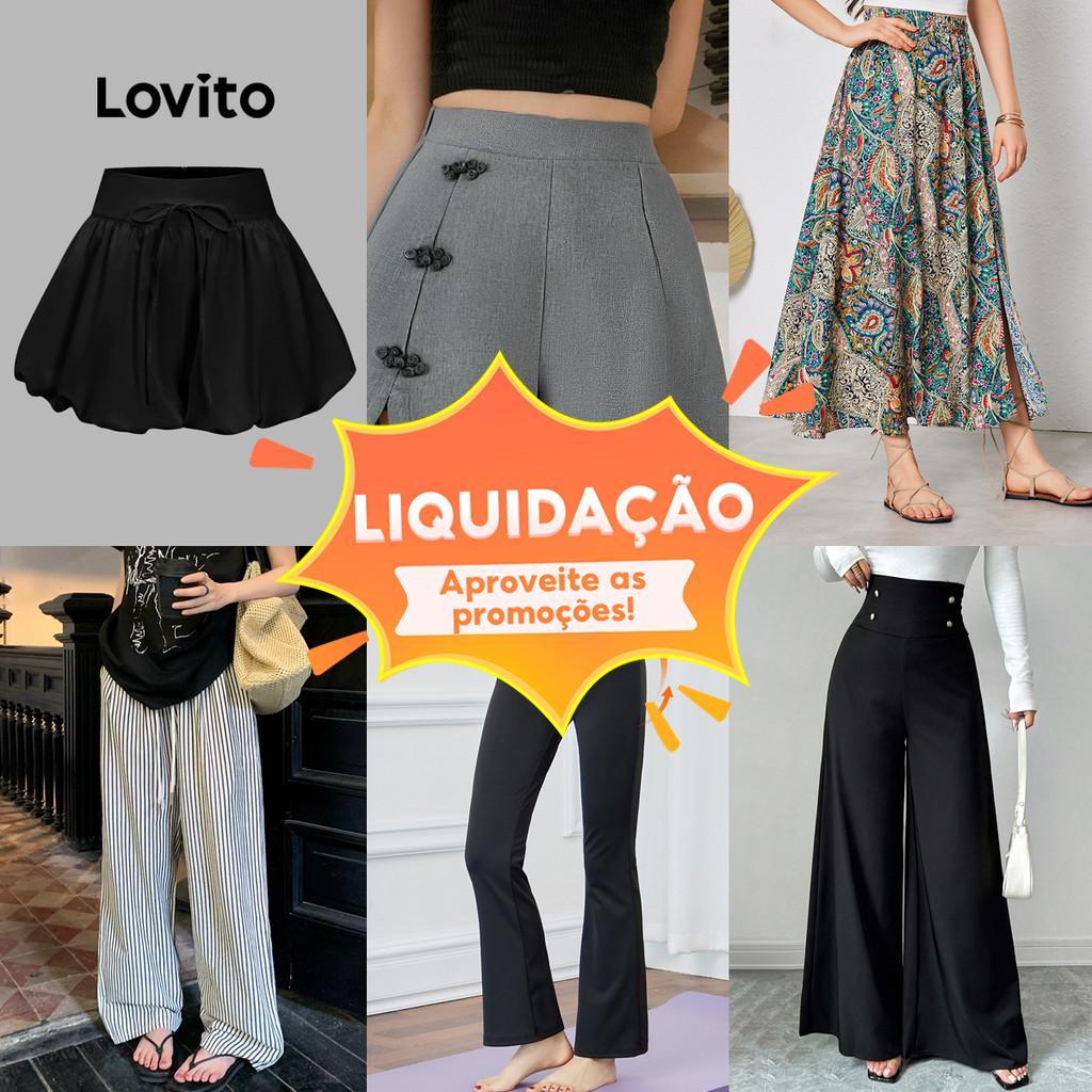 Lovito Special Casual Bottoms for Women (Size XL&XXL) em Oferta na Shopee