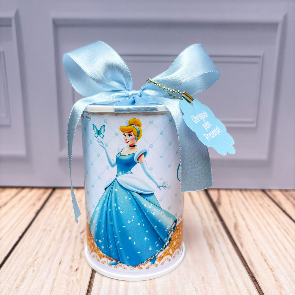 Cofrinho Personalizado Princesa Cinderela - 10x6cm Lembrancinha Festa Infantil Aniversário