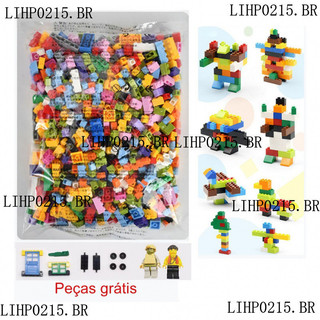 1000 peças/100 peças de blocos de montar, brinquedos de montagem DIY, brinquedos de educação infantil