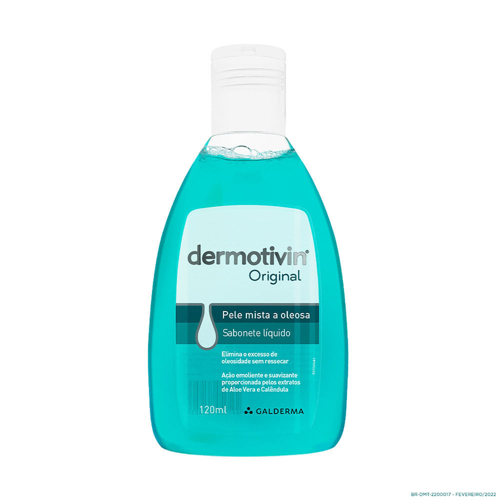 Dermotivin Original Sabonete Líquido para Pele Mista ou Oleosa 120ml