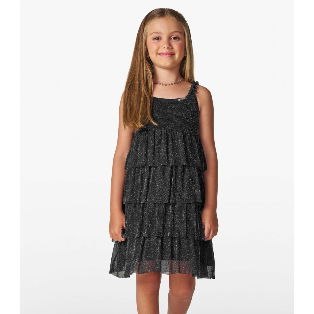 Vestido Infantil em Tule Shine Duo Trick Nick Preto