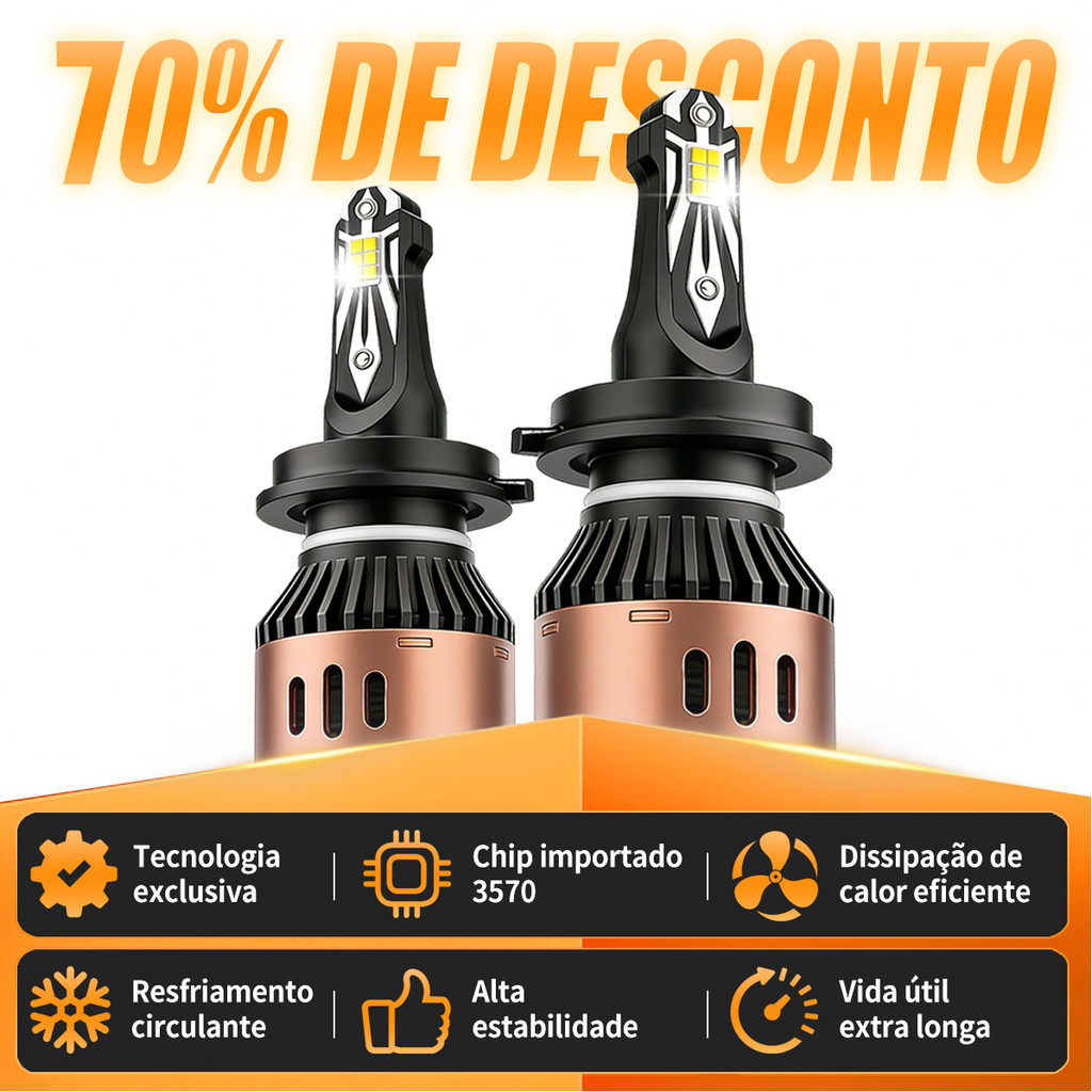 Par Lâmpada LED R11 100W 6000K Branco para H1 H3 H4 H7 H11 9005 9006 Decodificador Embutido Super Durável