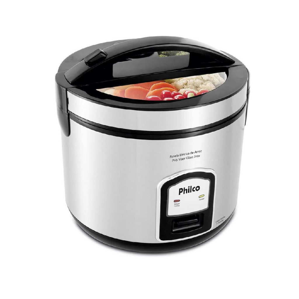 Panela De Arroz Elétrica Com Visor Glass Inox 700W