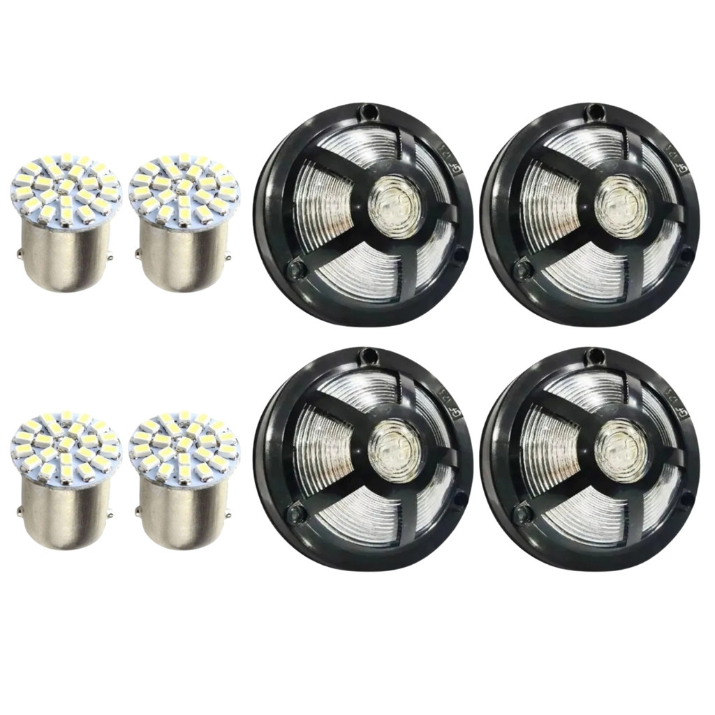 KIT 4 LANTERNAS LED ESTRIBO CRISTAL COMPATÍVEL MB 1113