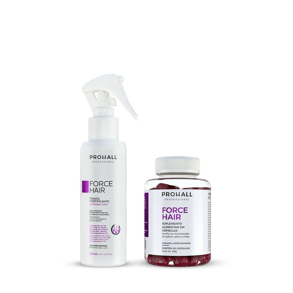 Tônico Force Hair 120ml + Suplemento Force Hair  60 cápsulas em Oferta na Shopee