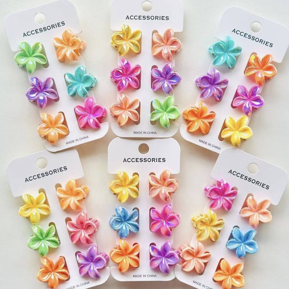 Kit 12/24/36/48 Peças Grampos piranha De Cabelo Flor De Feriado De Praia Barrettes 2.5cm em Oferta na Shopee