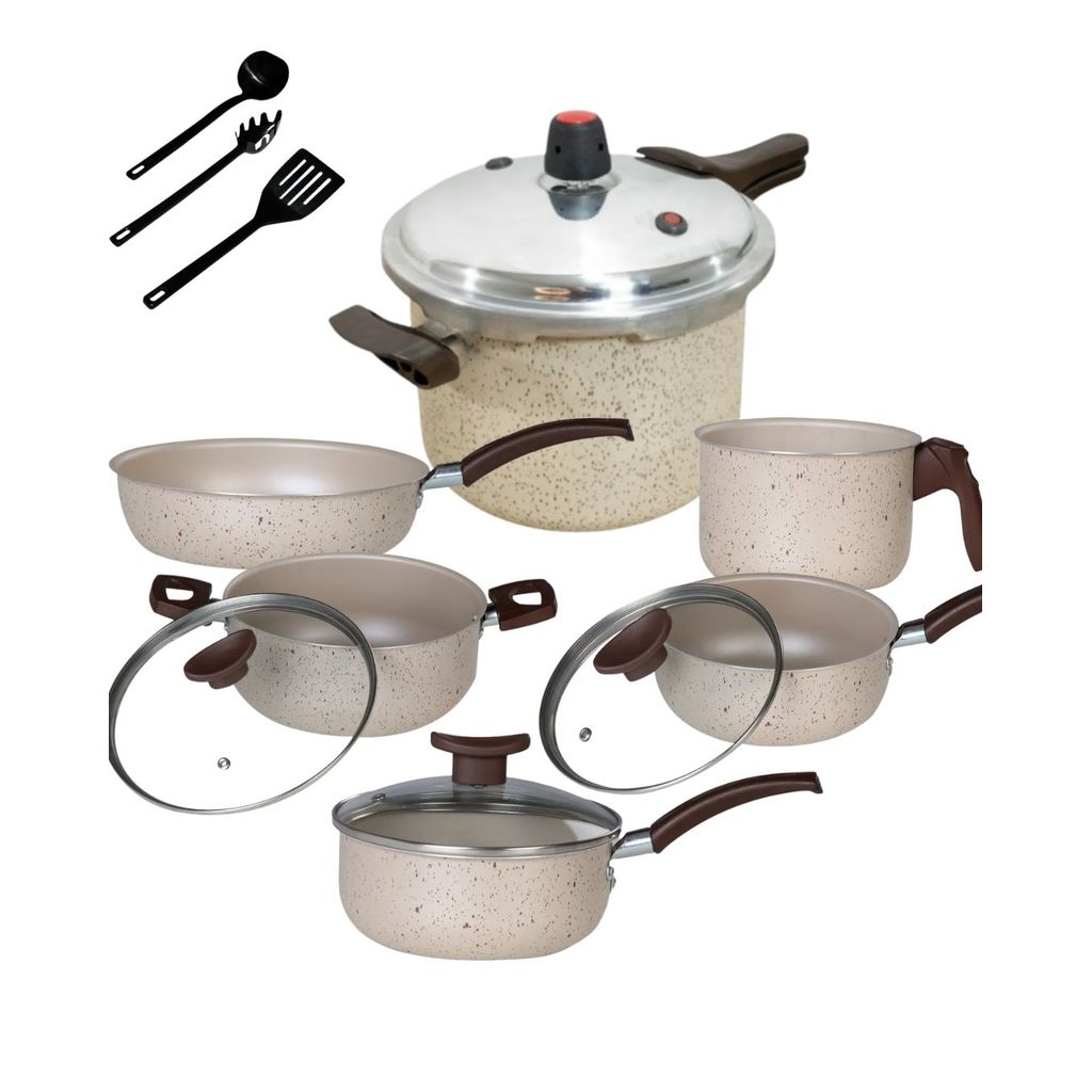 KIT COZINHA COMPLETA E PRÁTICA COM PANELA DE PRESSÃO 3L + UTENSILIOS VANILLA