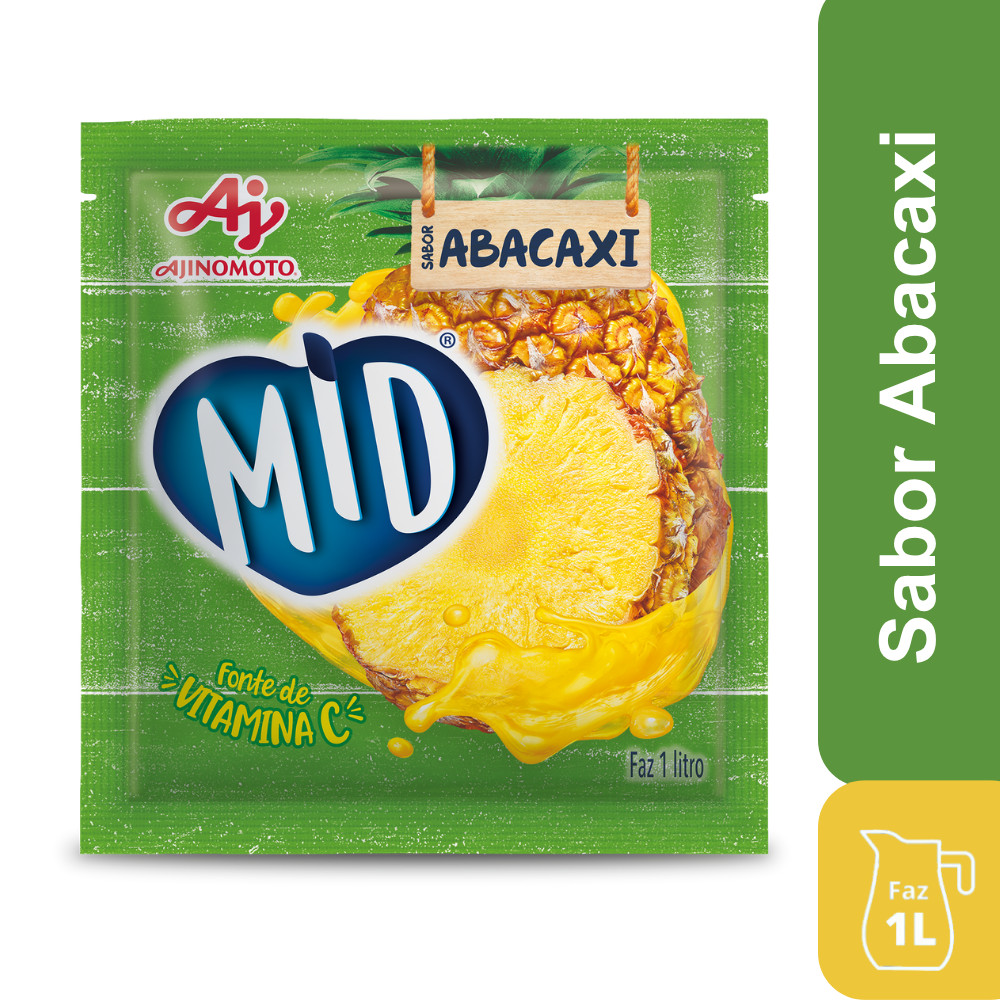 Kit Refresco em Pó MID® Sabor Abacaxi Com 5 Unidades de 20g em Oferta na Shopee