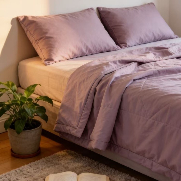 Cobre Leito de Verão Toque de Algodão Lavado 200x230cm | Leve, Fino, Respirável
