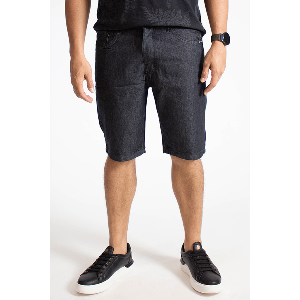 Bermuda Jeans Masculina Stark Básica Polo Wear Preto