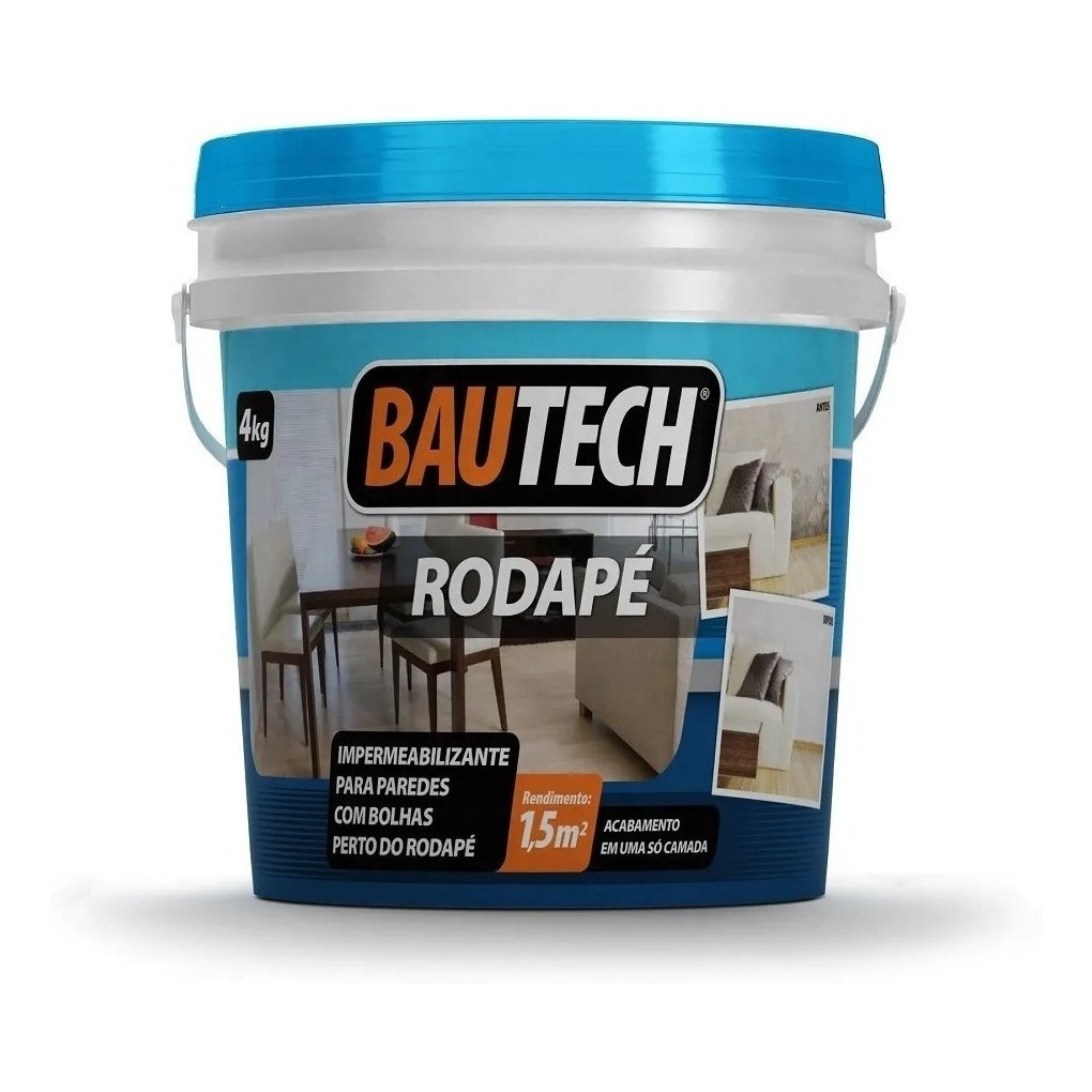 Impermeabilizante Bautech Rodapé 4kg Branco Umidade Paredes Interior/Exterior
