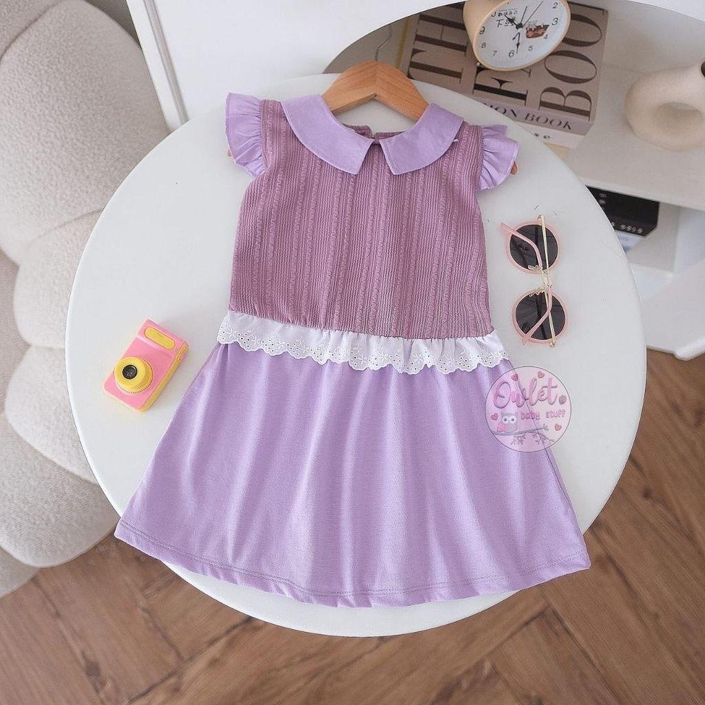 OWLET-Vestido Gola Feminino Fofo Roupas Femininas 1-5 Anos