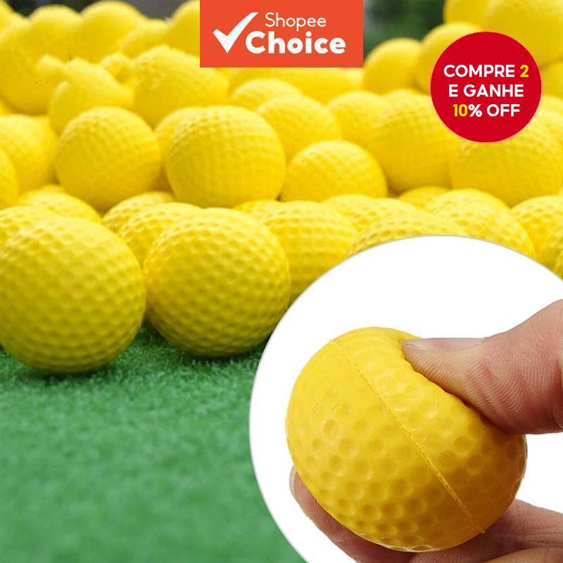 10 Peças De Bola De Golfe De Material Pu Amarelo, Bola Macia De Camada Única Para Prática interna