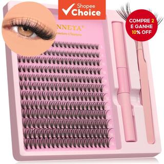 Lash Clusters Kit Cílios Extensão Cluster Individuais Natural 8-16mm C/D Curl