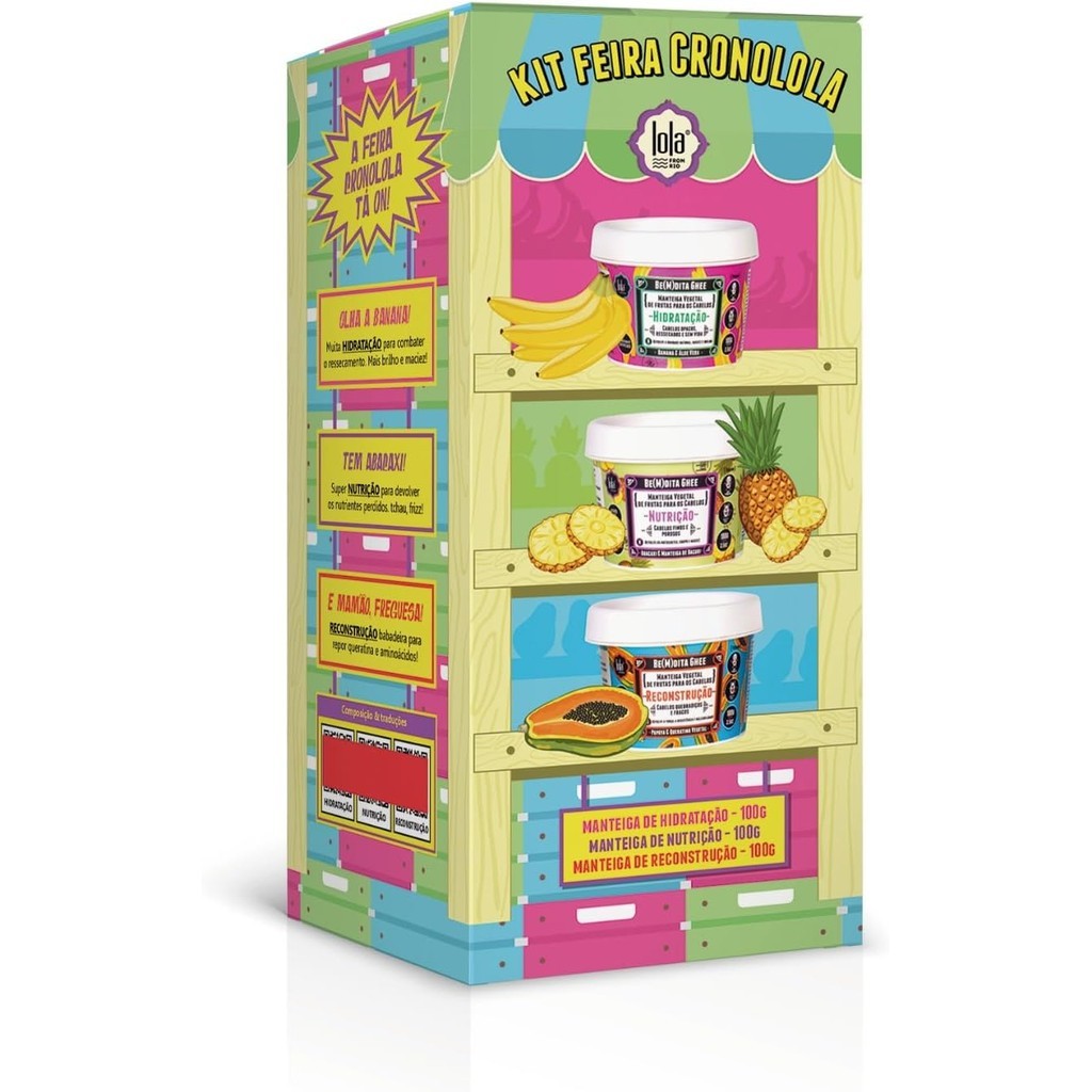 Kit Cronograma Capilar Be(m) dita Ghee 3 Produtos, Lola Cosmetics