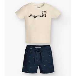 Conjunto Camiseta com Bermuda Menino Trick Nick Azul