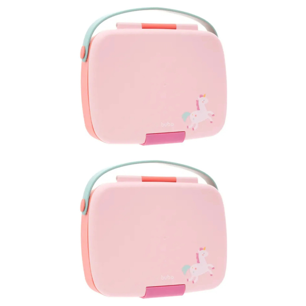 Kit C/ 2un Lancheira Bento Box C/Talher Magic Unicórnio - Buba