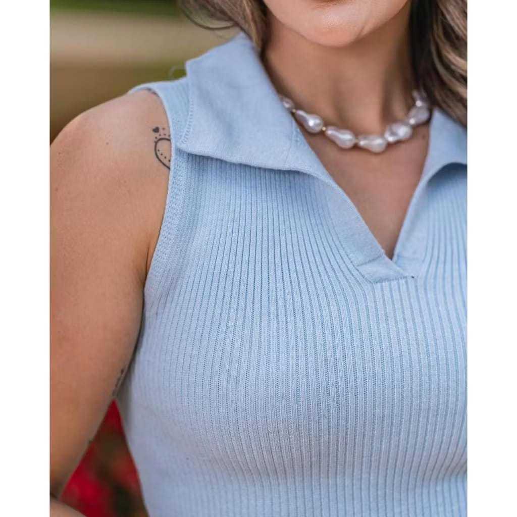 Kit 3 Croppeds Modal Canelado com Gola Alta Blusa Feminina Básica Confortável e Ajustável Tamanho Único