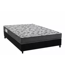 Conjunto Box Viúva: Colchão Anatômico Ortobom D33 ISO 100 Ultra Firme + Base CRC Suede Black (128x188)