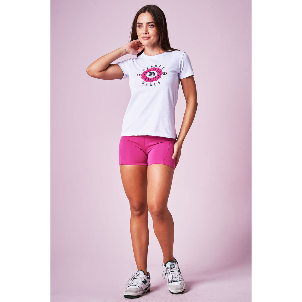 Short Feminino Fashion Fitness Planet Girls Rosa em Oferta na Shopee