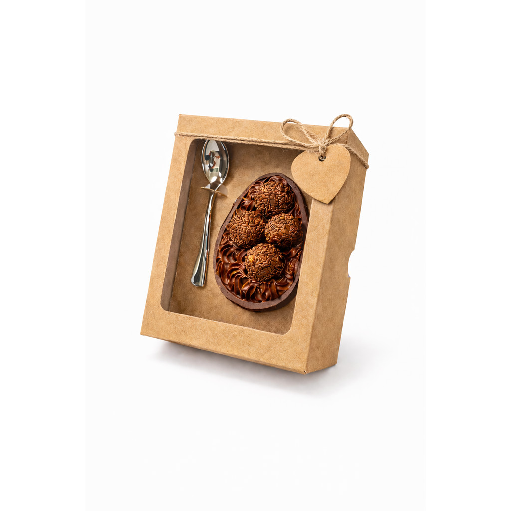 Caixa  Ovo De Colher  Páscoa 100/150g Kraft 14x11x5 - 20un em Oferta na Shopee